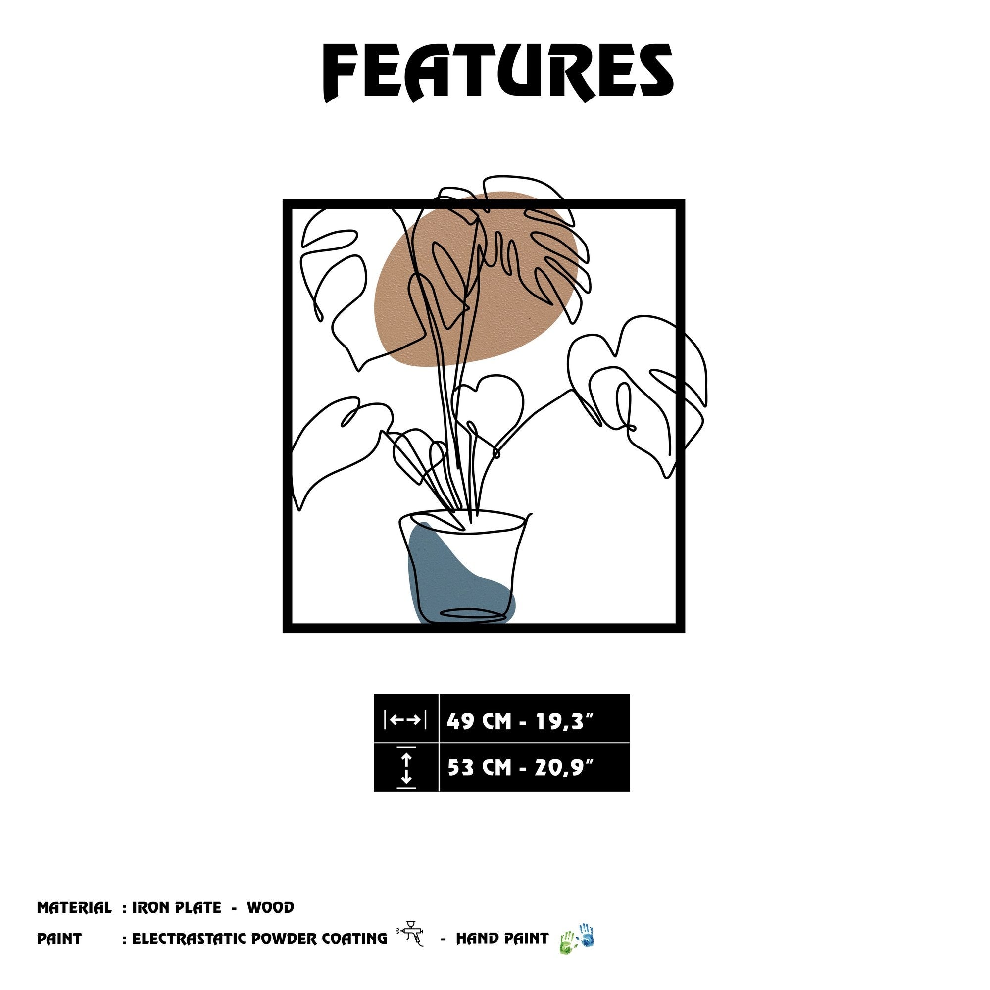 Estrela Multicolor de Parede em Metal e Madeira 49 x 53 cm – 279ENZ2636