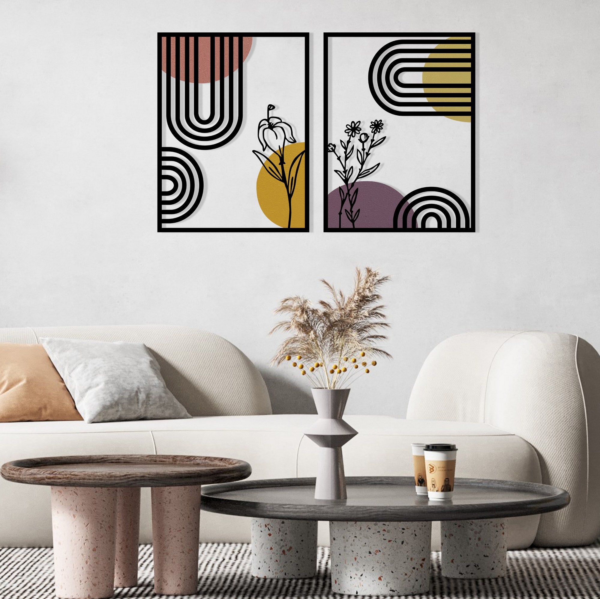 Majestic — Acessório Decorativo de Parede em Metal e Madeira, Multicolor, 95,5 x 60 cm