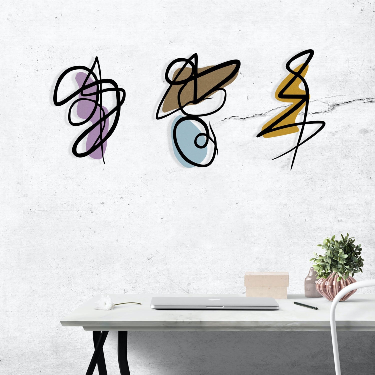 Artifice – Acessório Decorativo de Parede Multicolor em Metal e Madeira, 119 x 53,5 cm (Metal 1,20 mm | Madeira 3 mm), 1,606 kg