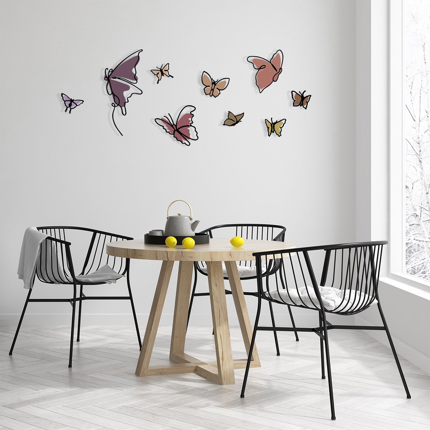 Marvelous S1 – Acessório Decorativo de Parede Multicolor em Metal e Madeira, 142 x 65,5 cm