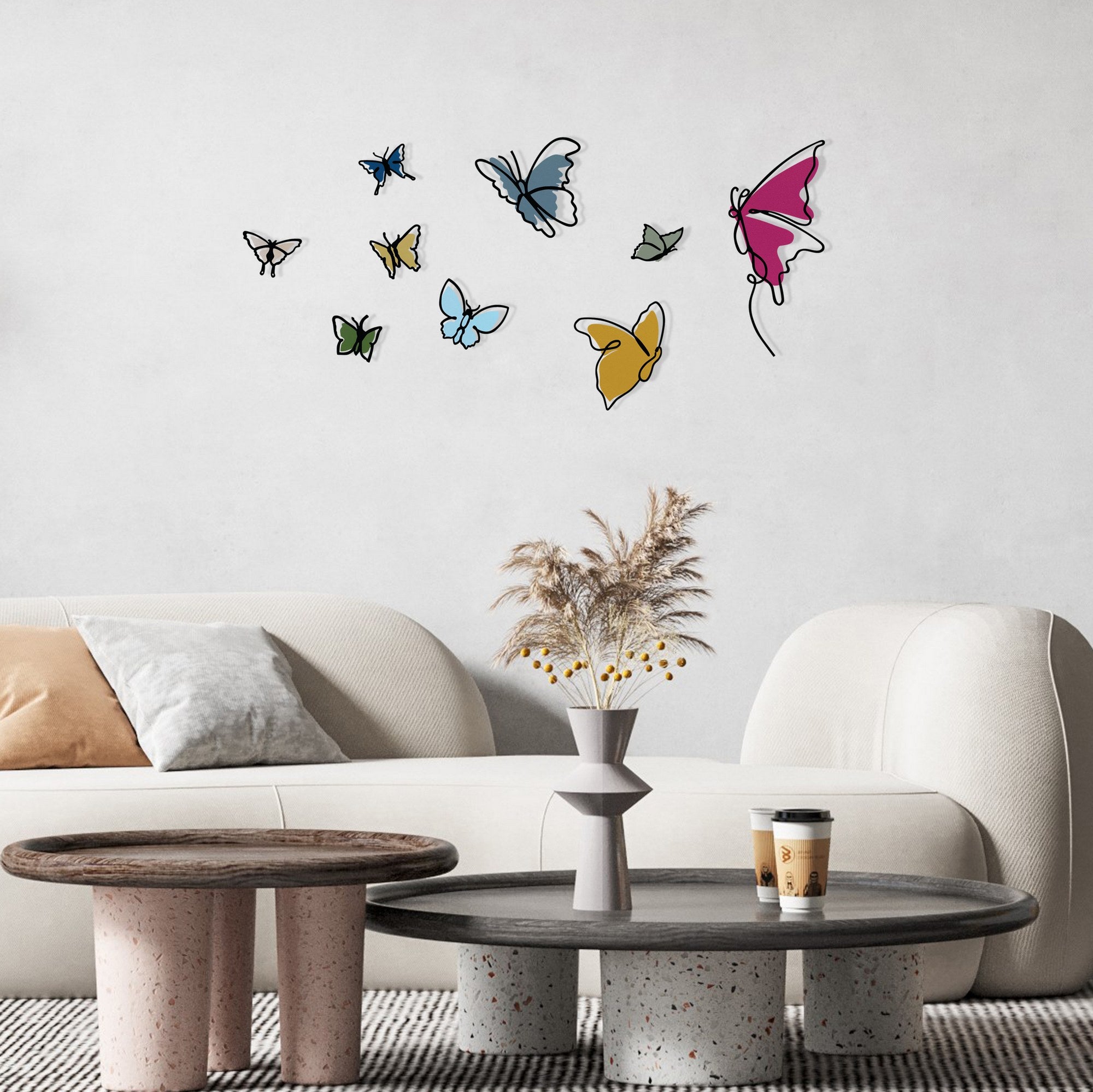 Marvelous S2 – Acessório de Parede Decorativo em Metal e Madeira, Multicolor, 142 x 65,5 cm