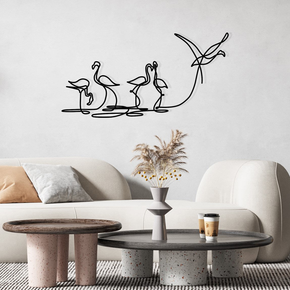 Flamingo 316 M – Acessório Decorativo de Parede em Metal Preto 115 x 58,5 cm
