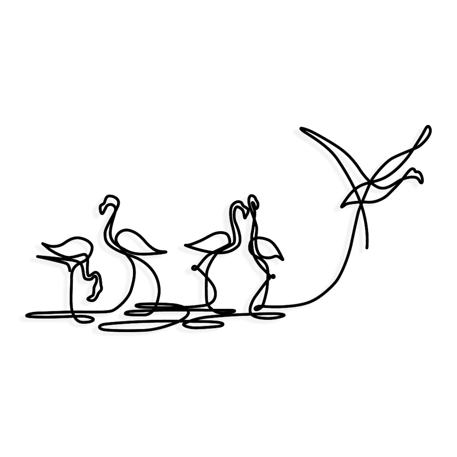 Flamingo 316 M – Acessório Decorativo de Parede em Metal Preto 115 x 58,5 cm