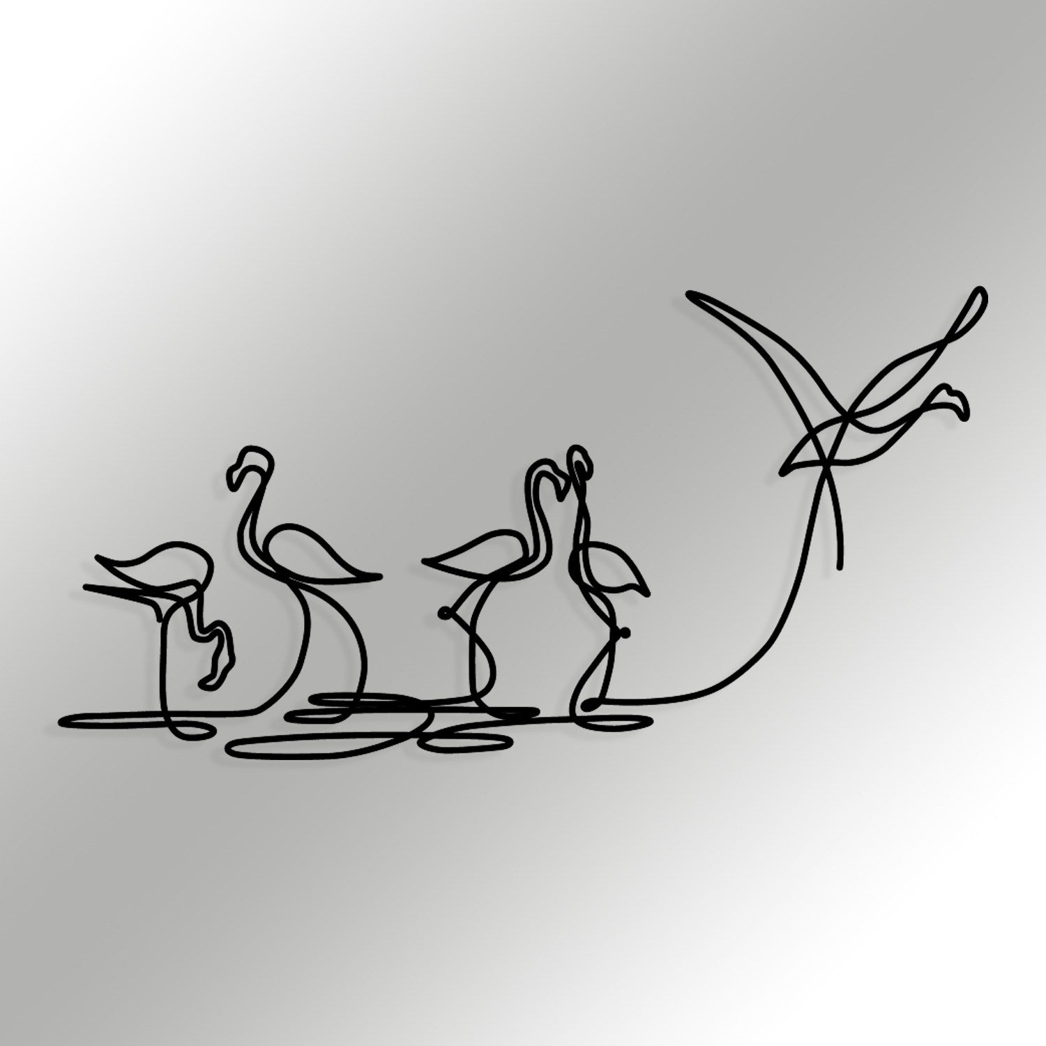 Flamingo 316 M – Acessório Decorativo de Parede em Metal Preto 115 x 58,5 cm