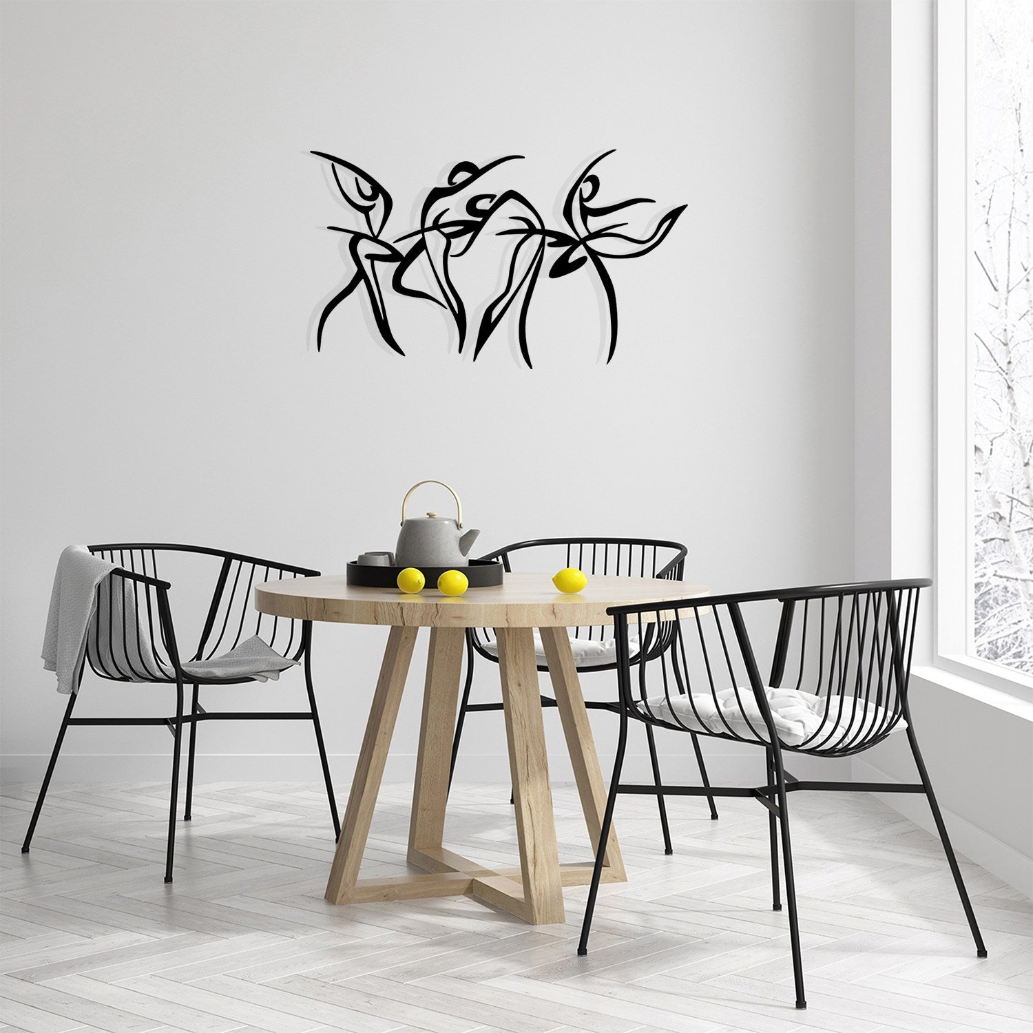 Felicita S — Acessório Decorativo de Parede em 100% Metal, Preto, 66 x 38 cm