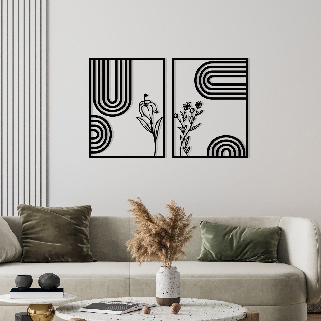 Dolce Mate — Acessório Decorativo de Parede em 100% Metal, Preto, 92x60 cm