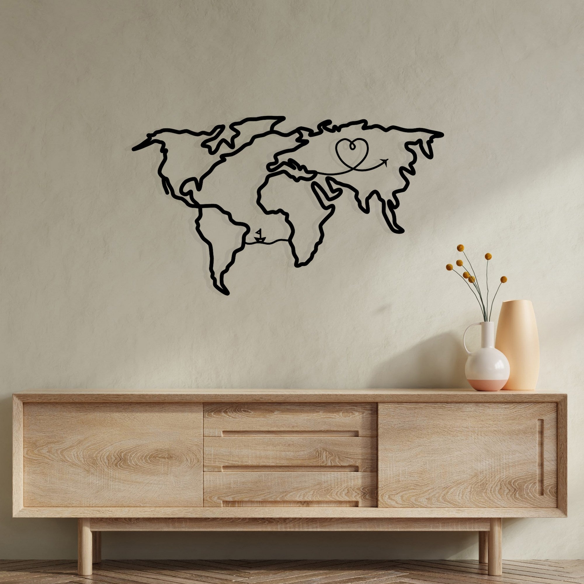 Stella – Acessório Decorativo de Parede em Metal, Preto, 65 x 38 cm