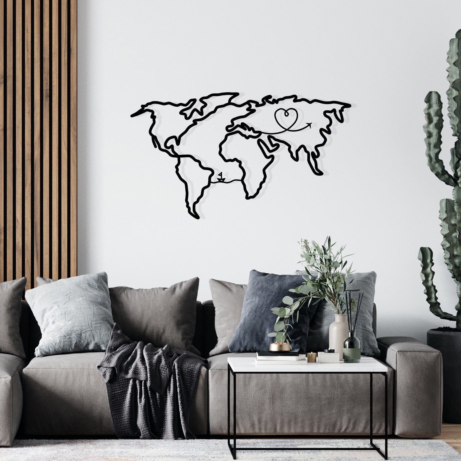 Stella – Acessório Decorativo de Parede em Metal, Preto, 65 x 38 cm