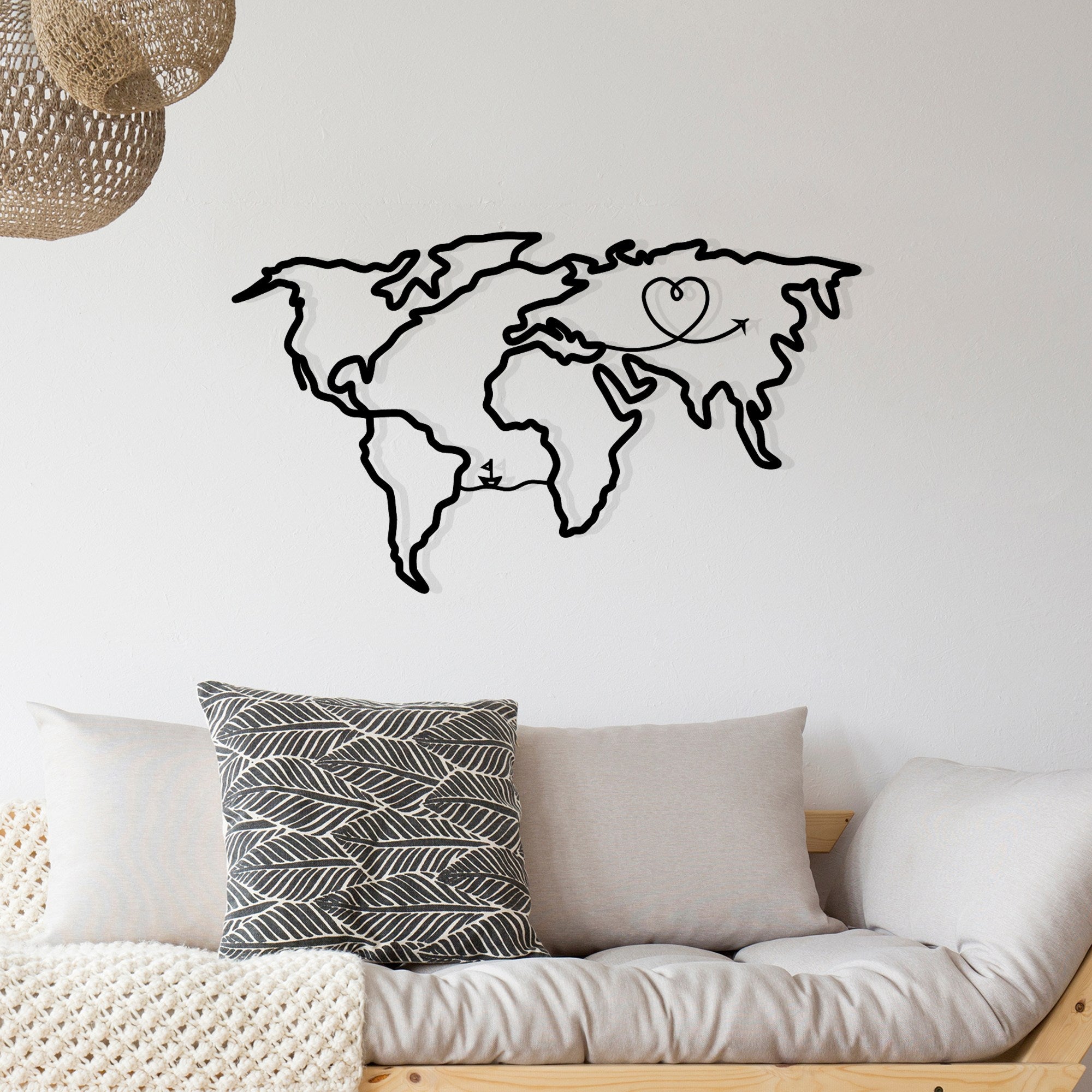 Stella – Acessório Decorativo de Parede em Metal, Preto, 65 x 38 cm