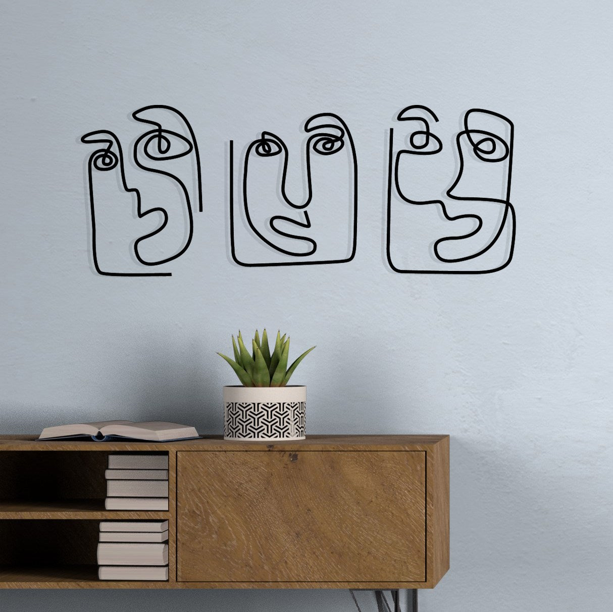 Abbiocco – Acessório Decorativo de Parede em Metal 100%, Preto (108 x 48 cm)