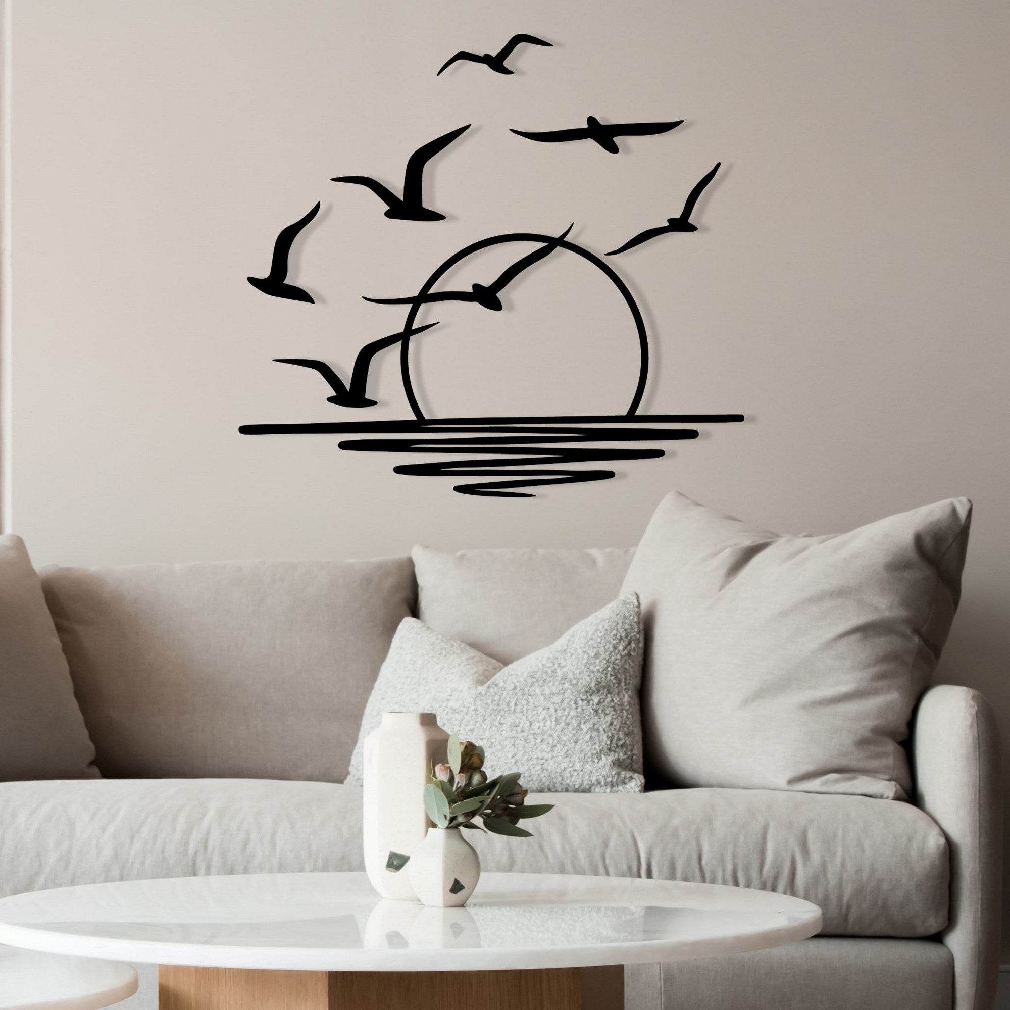Acessório de parede decorativo de metal preto elegante, 115 x 49 cm | 100% metal, 1,2 mm de espessura | Perfeito para decoração moderna e arte de parede exclusiva