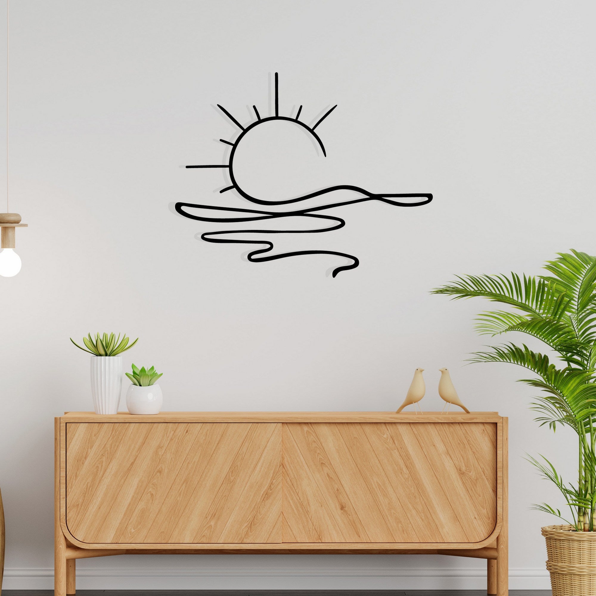 Acessório de parede decorativo de metal preto elegante, 55 x 44 cm | 100% metal, 1,2 mm de espessura | Perfeito para decoração moderna e arte de parede exclusiva