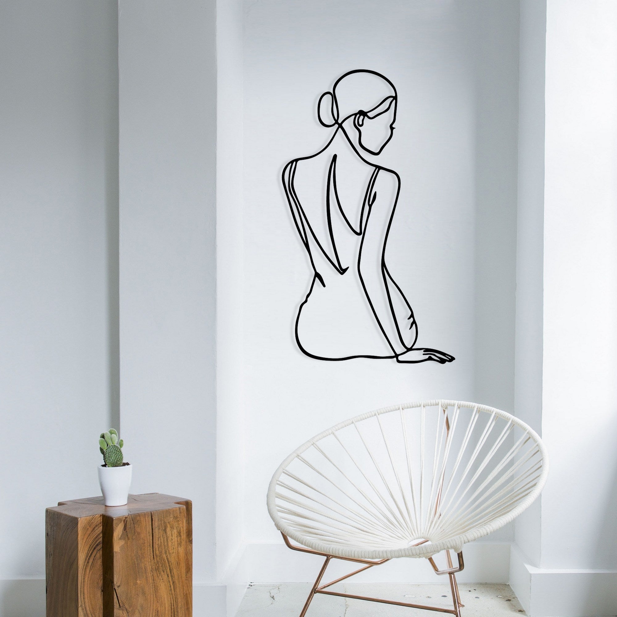 Belleza Acessório Decorativo de Parede 100% Metal - Preto, 38 x 65 cm (1,2 mm)