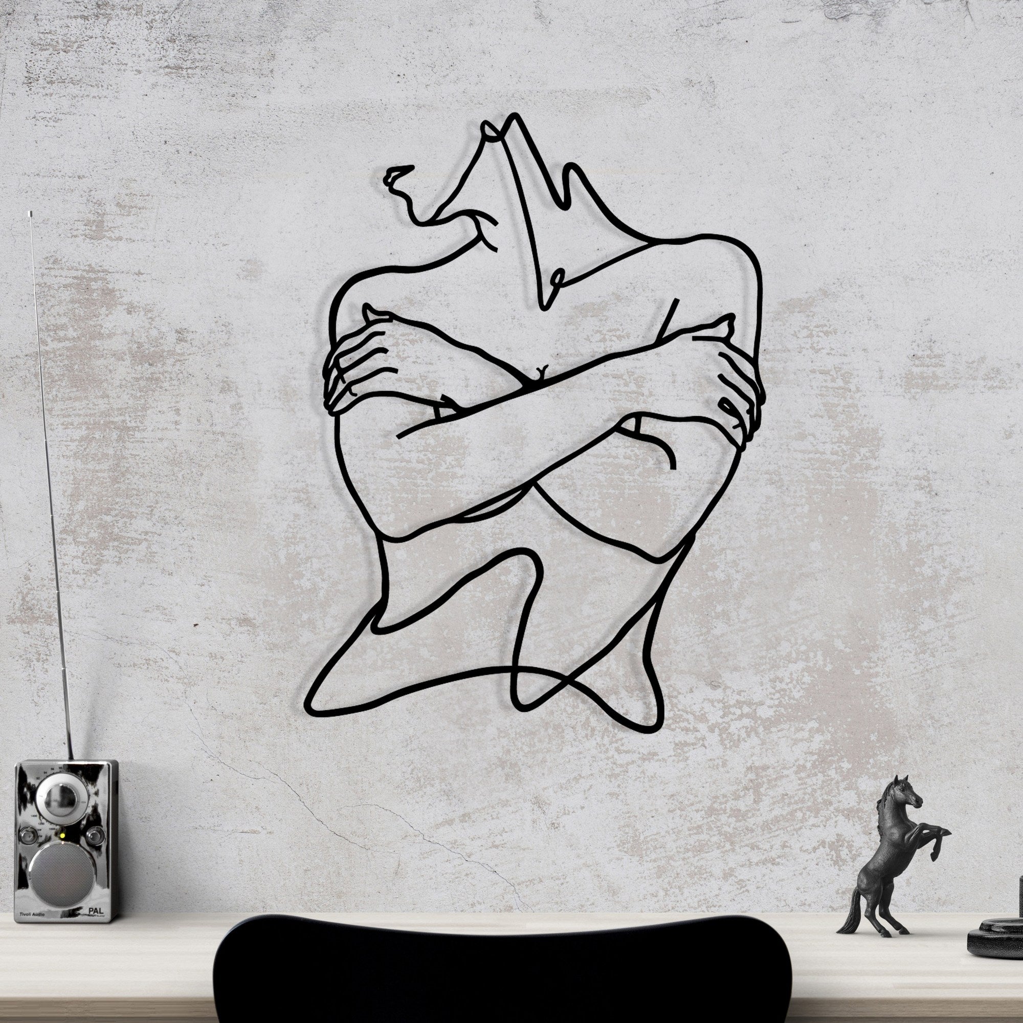 Felicidad – Acessório Decorativo de Parede em Metal Preto (100% metal, 40 x 54 cm)