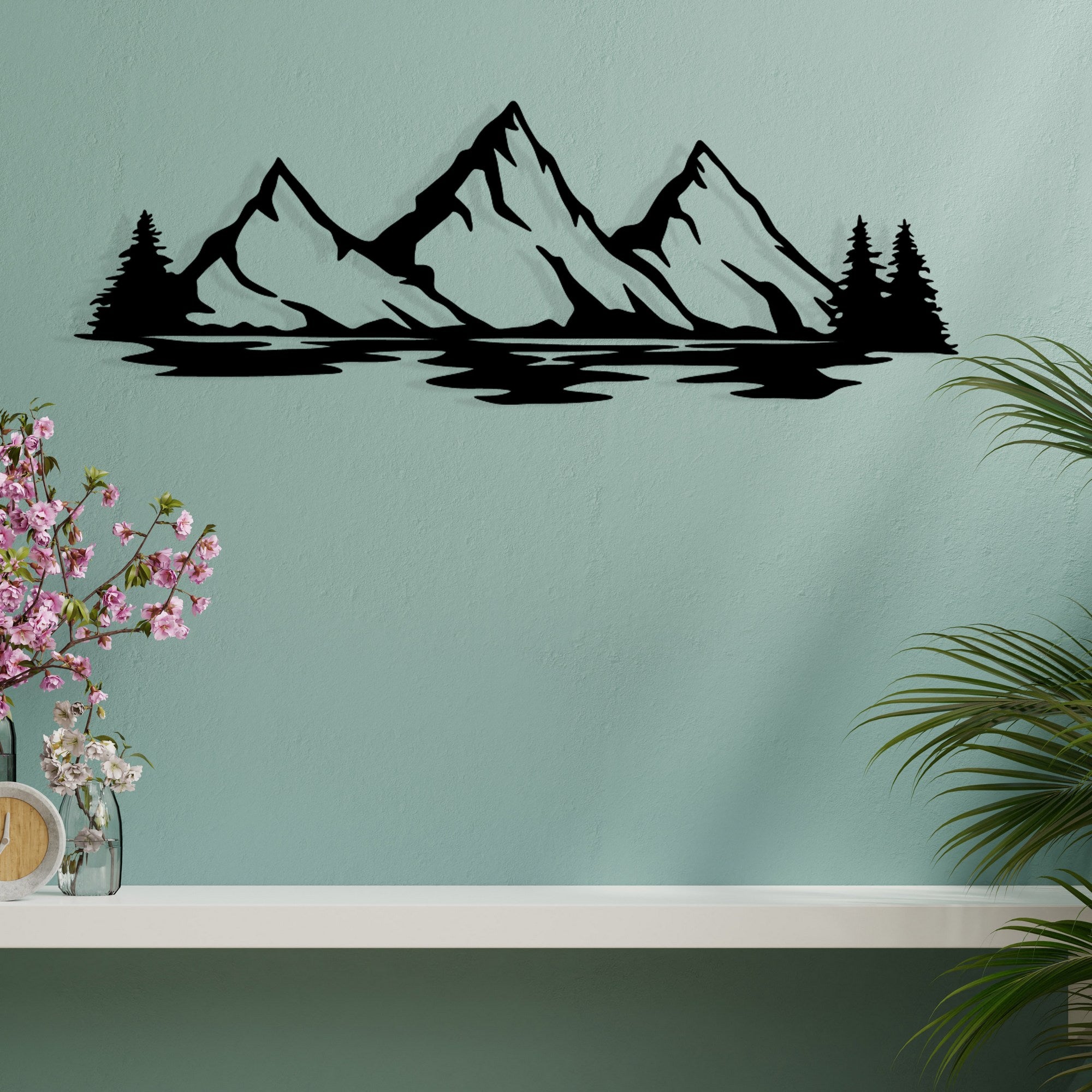 Nino — Acessório de Parede Decorativo 100% Metal Preto (68,5 x 23,5 cm)