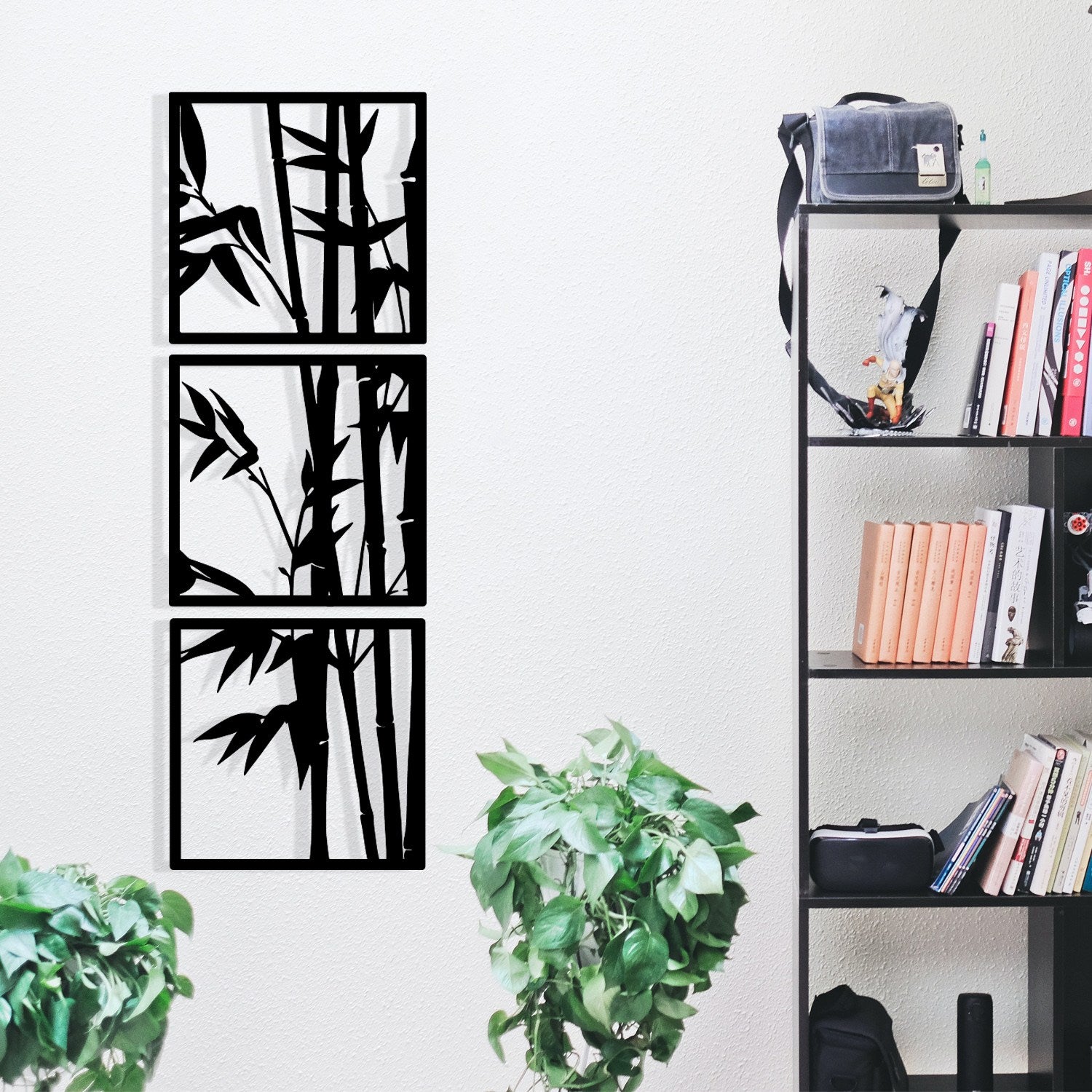 Tuyunju — Acessório Decorativo de Parede 100% Metal, Preto, 36 x 110 cm (1,2 mm)