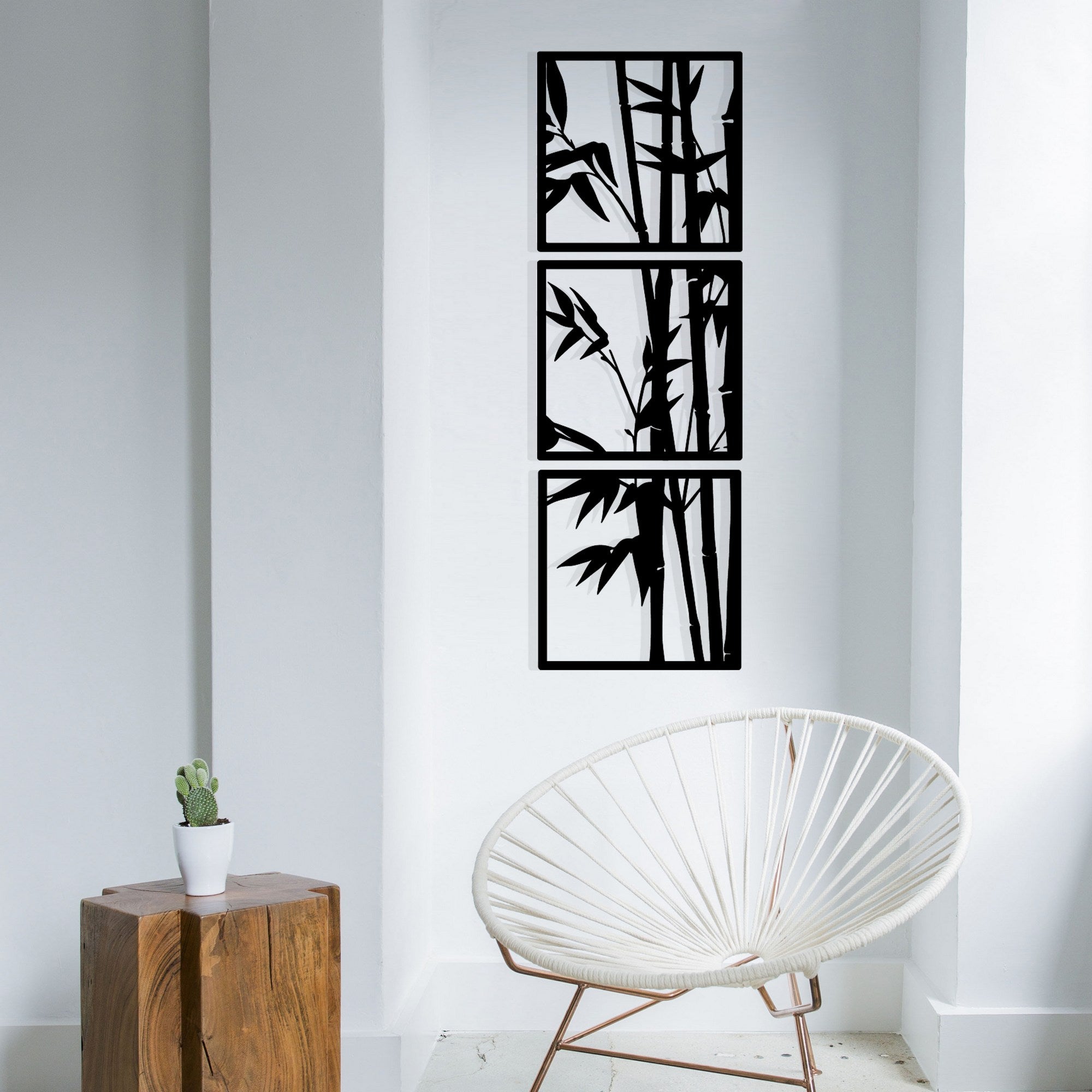 Tuyunju — Acessório Decorativo de Parede 100% Metal, Preto, 36 x 110 cm (1,2 mm)