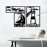 Abadda - Acessório de Parede Decorativo em Metal Preto, 72 x 43 cm (1,2 mm)