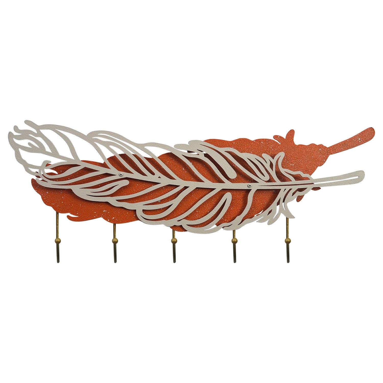 Irene | Cabide de Parede 100% Metal Multicolor, Pintado à Mão — 60 x 23,5 cm