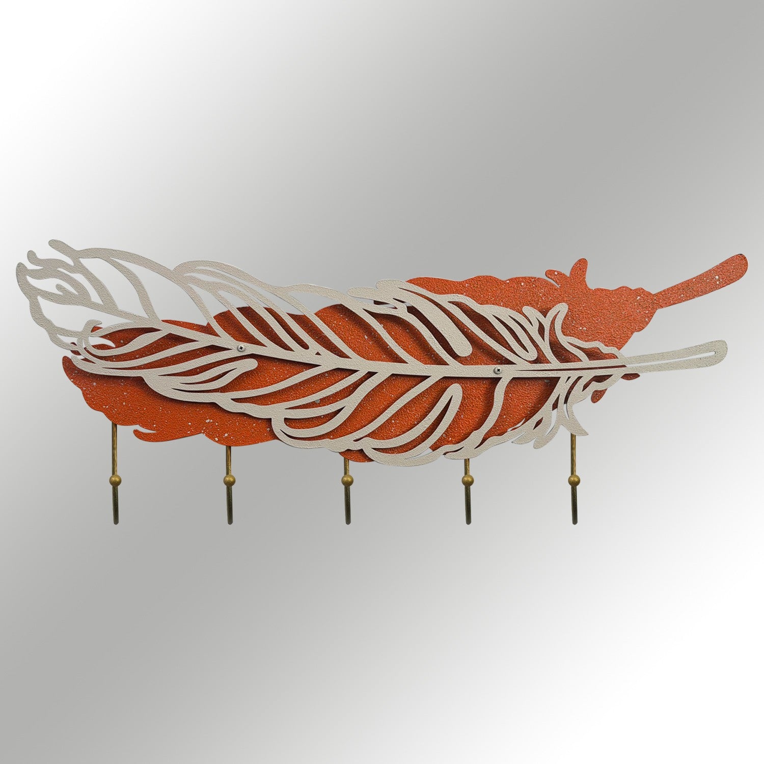 Irene | Cabide de Parede 100% Metal Multicolor, Pintado à Mão — 60 x 23,5 cm