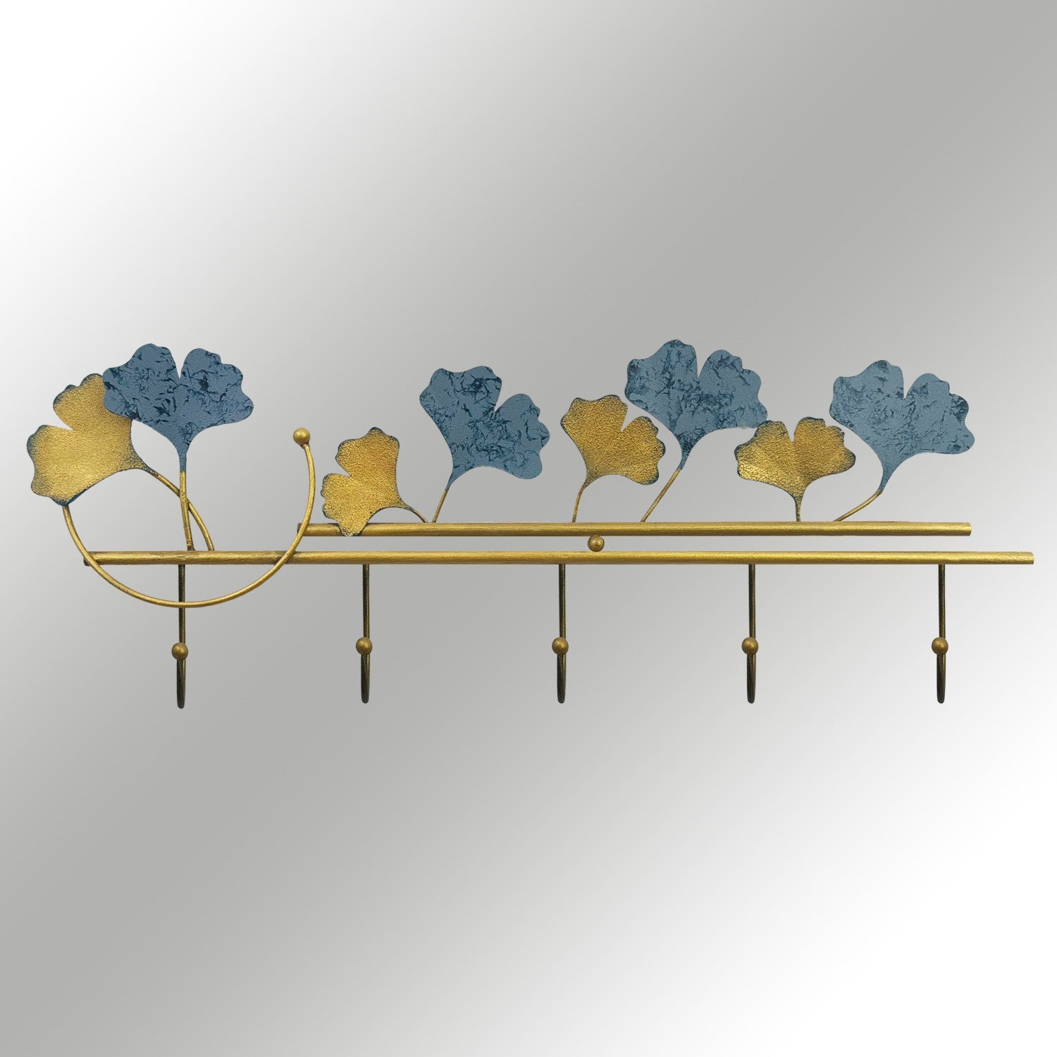 Selene – Cabide de Parede em Metal Multicolor, Pintado à Mão, 61 x 22,5 cm