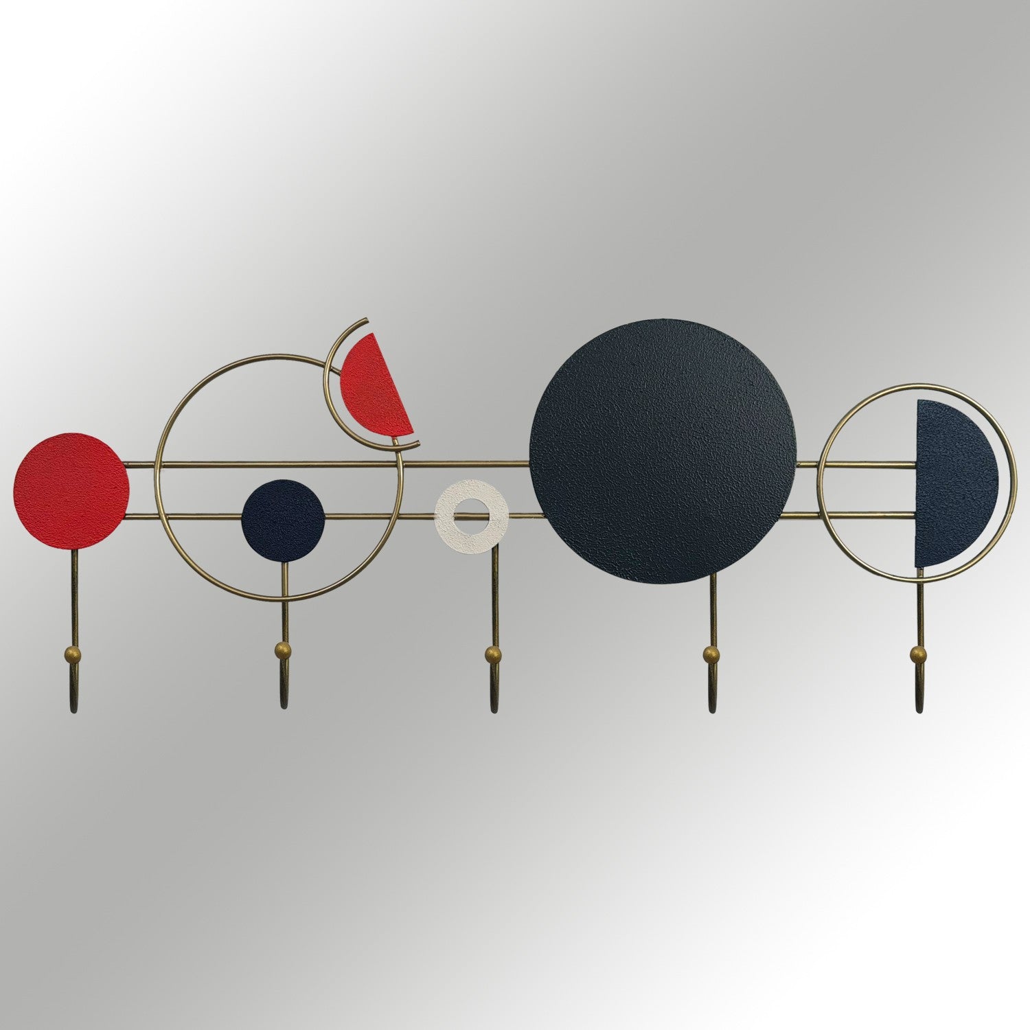 Lydia – Cabide de Parede em Metal Multicolor, Pintado à Mão, 60 x 23 cm