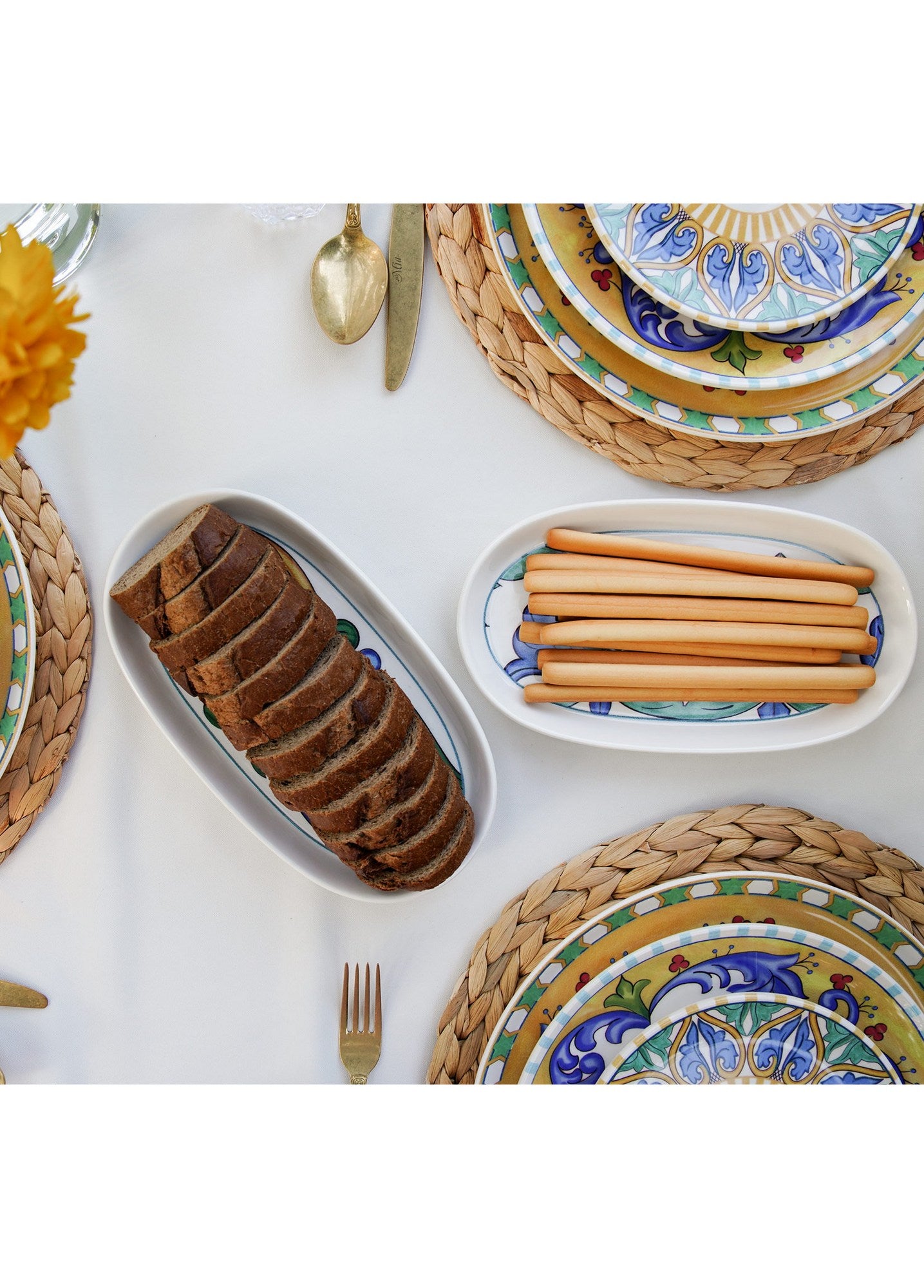 Prato de Serviço – 26 cm – Multicolorido – 100% cerâmica