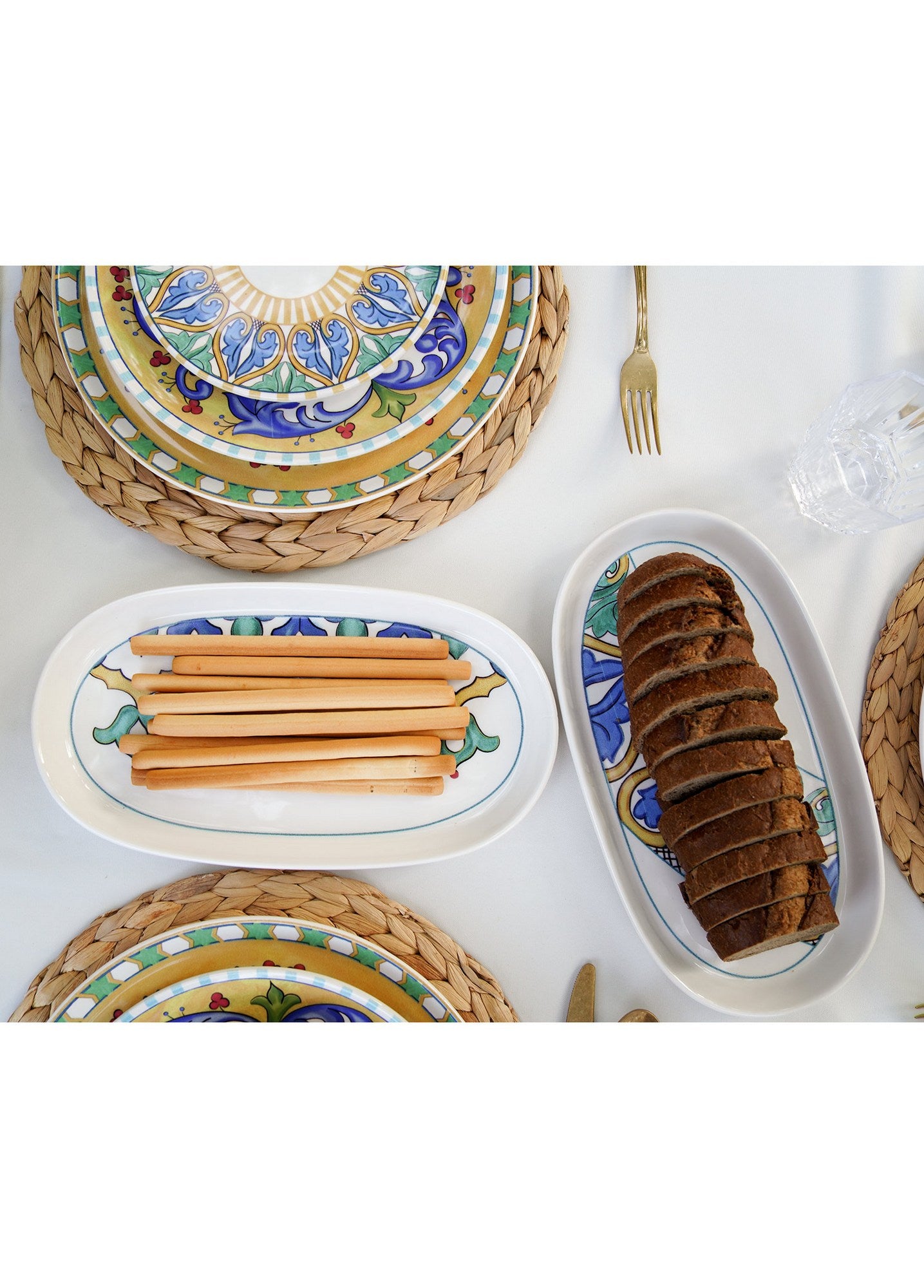 Conjunto de pratos de serviço (2 peças) – 29 cm – Cinza – 100% cerâmica