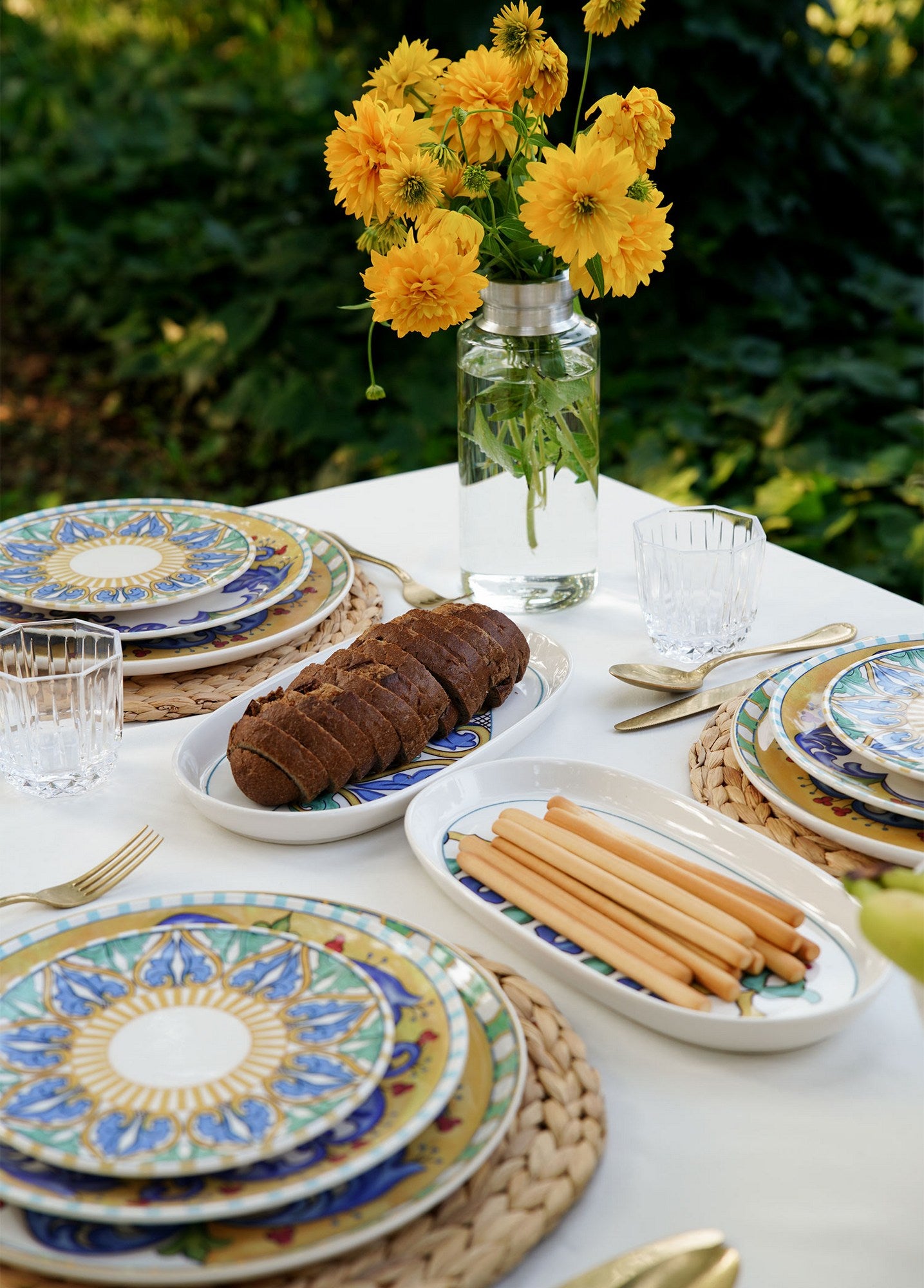 Conjunto de pratos de serviço (2 peças) – 29 cm – Cinza – 100% cerâmica