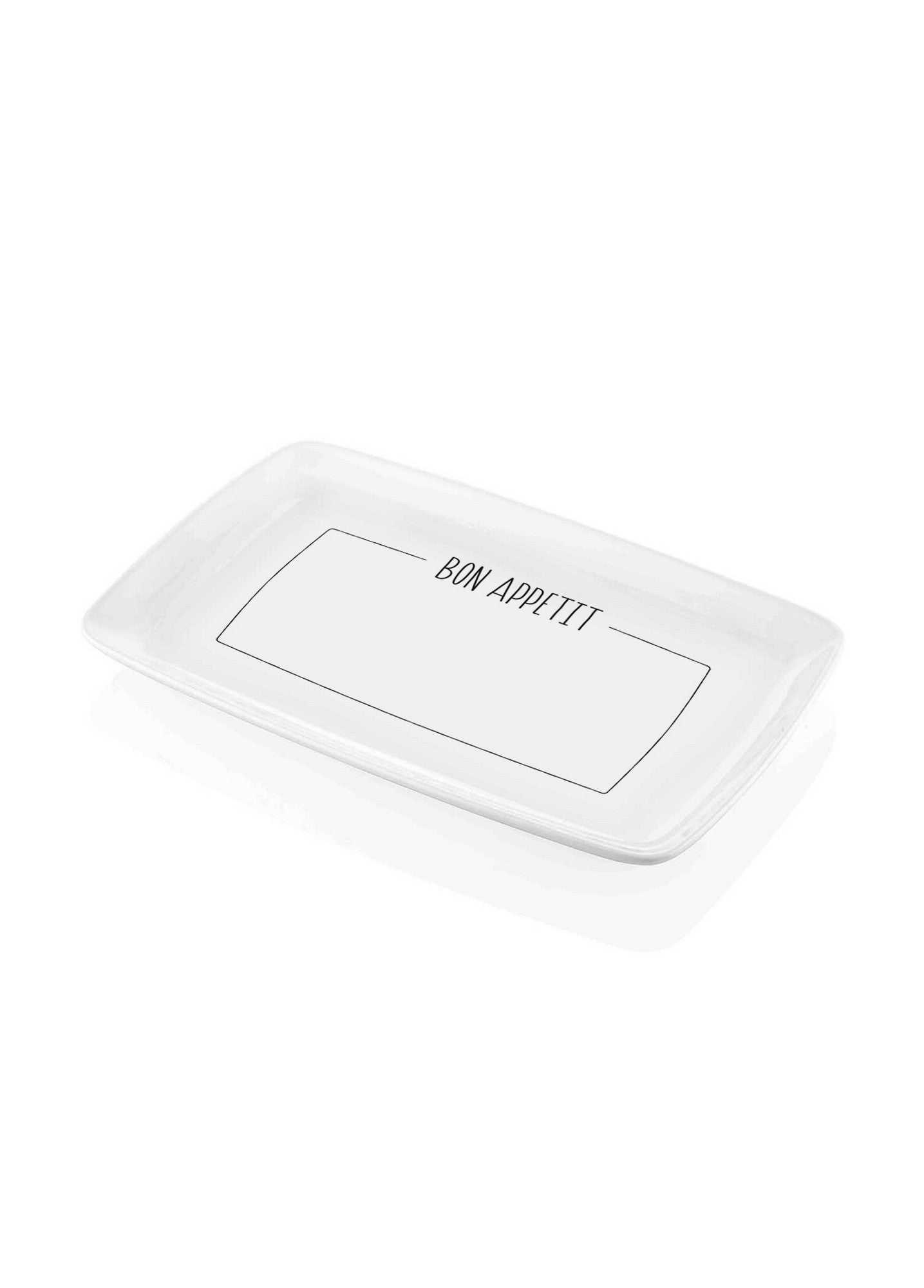 Prato de Cerâmica – 34 x 25 x 2 cm – Branco – Cerâmica