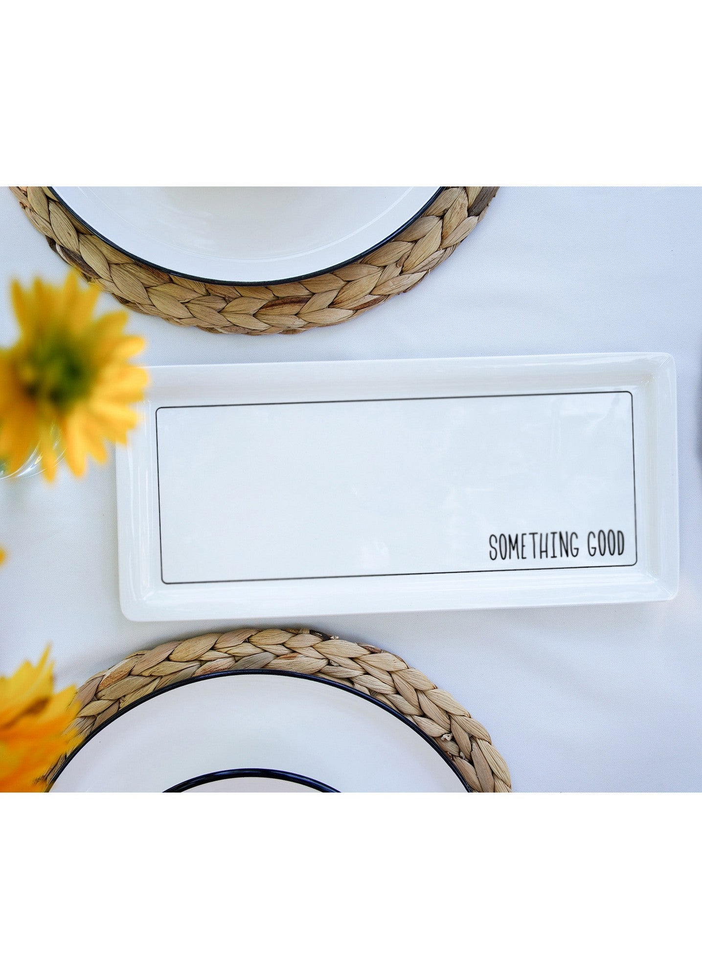 Prato de cerâmica – 35 x 16 x 2 cm – Branco