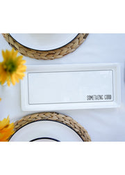 Prato de cerâmica – 35 x 16 x 2 cm – Branco