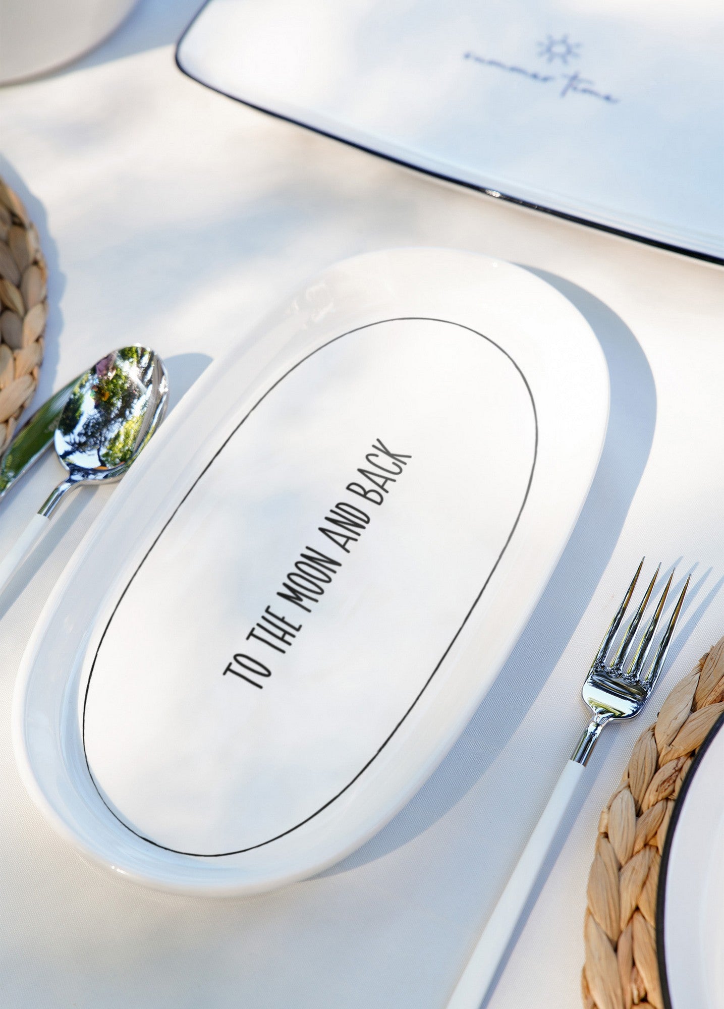 Conjunto de Pratos – 29 x 15 x 2 cm – Branco – Cerâmica