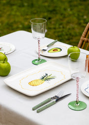 Prato de Cerâmica – 34 x 25 x 2 cm – Multicolorido