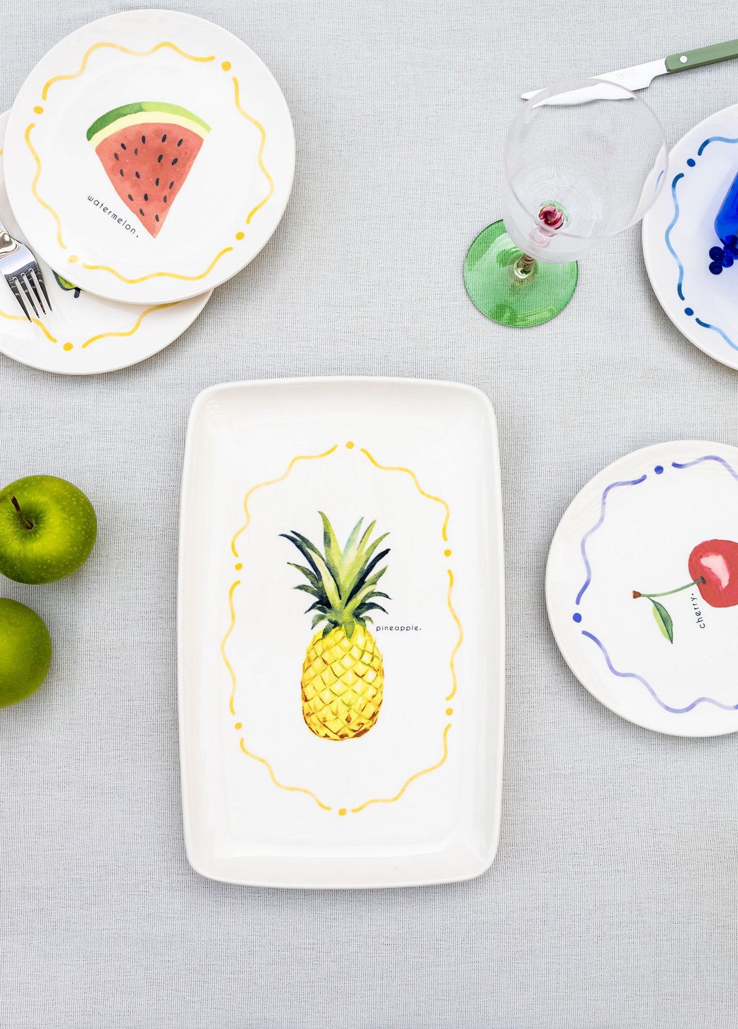 Prato de Cerâmica – 34 x 25 x 2 cm – Multicolorido