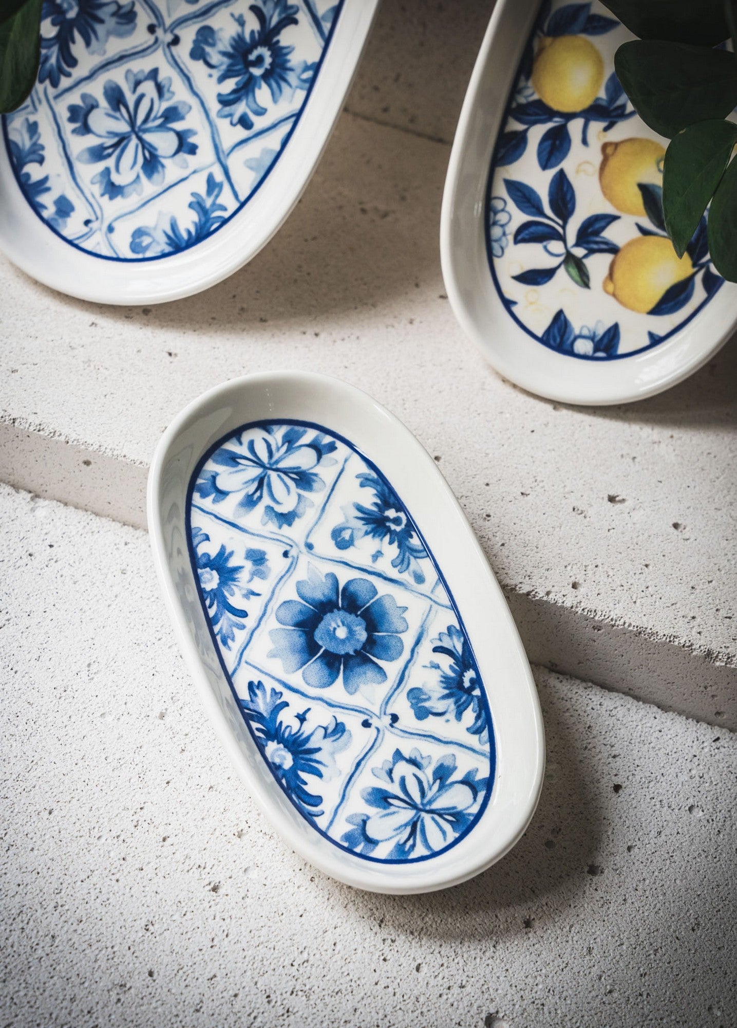 Conjunto de Pratos – 21 x 12 x 2 cm – Amarelo – Cerâmica