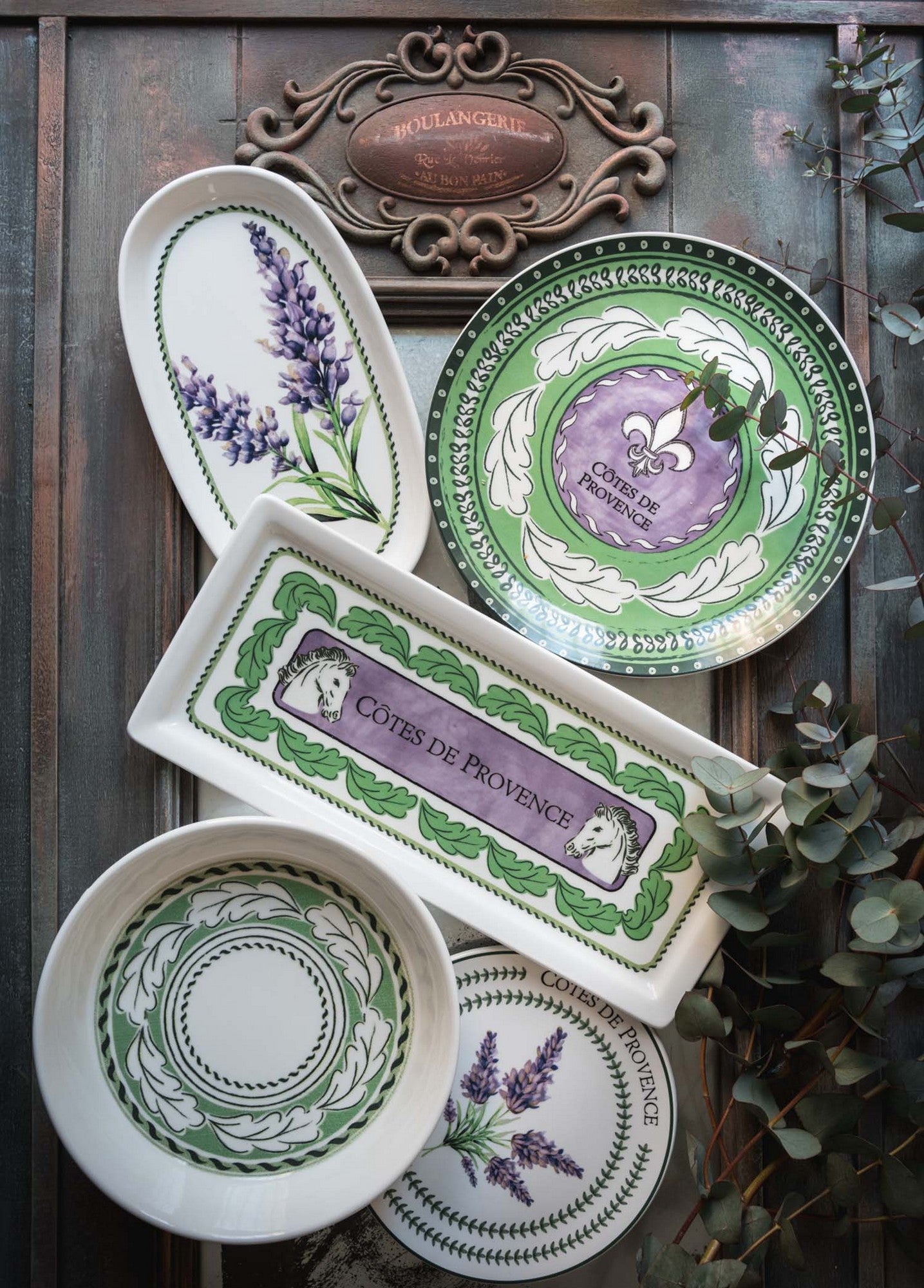 Conjunto de Pratos – 26 x 14 x 2 cm – Lilás – Cerâmica