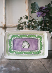 Travessa de Cerâmica – 34 x 25 x 2 cm – Lilás – cerâmica