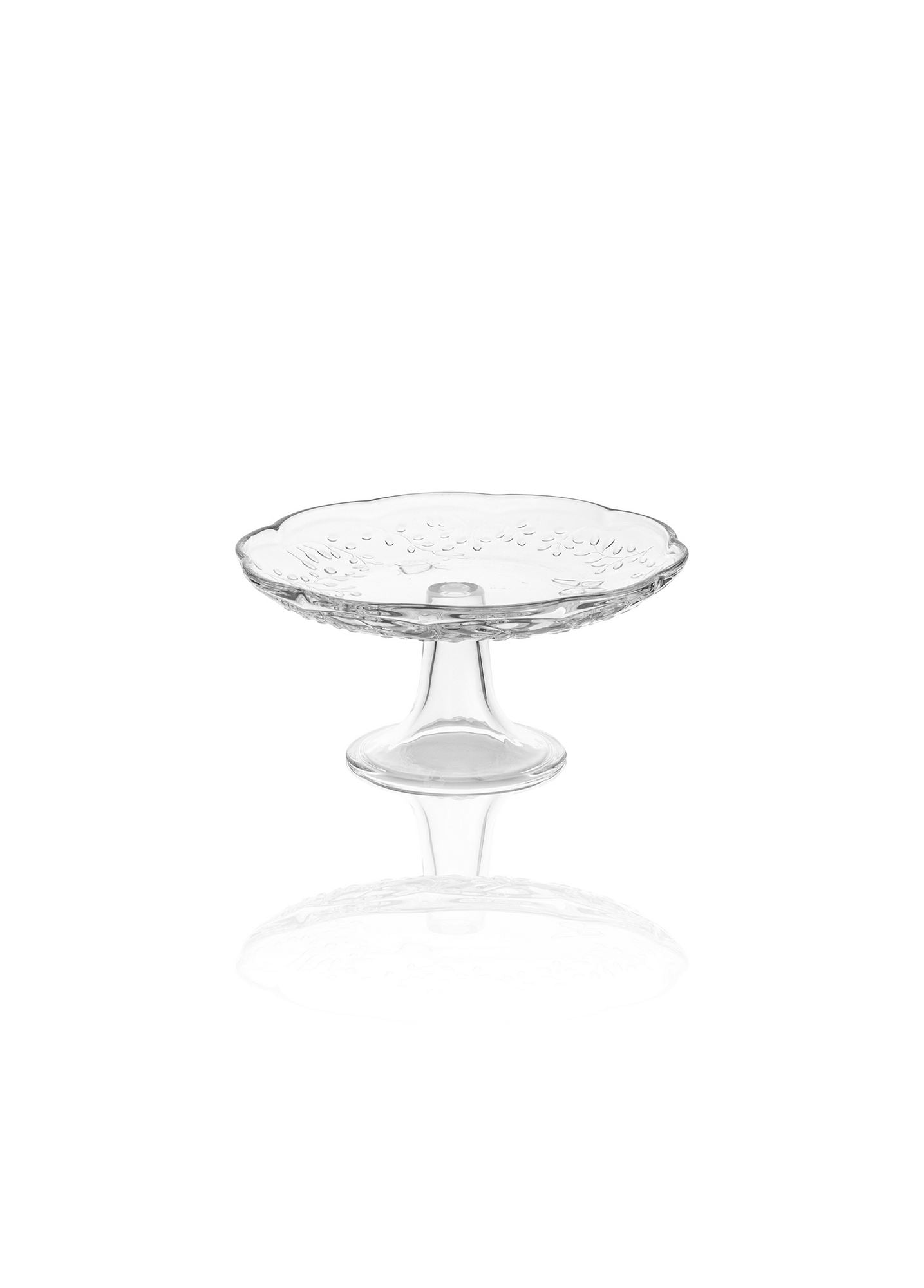 Bandeja de Servir Bolos – 21 x 20 x 11 cm – Transparente – Vidro