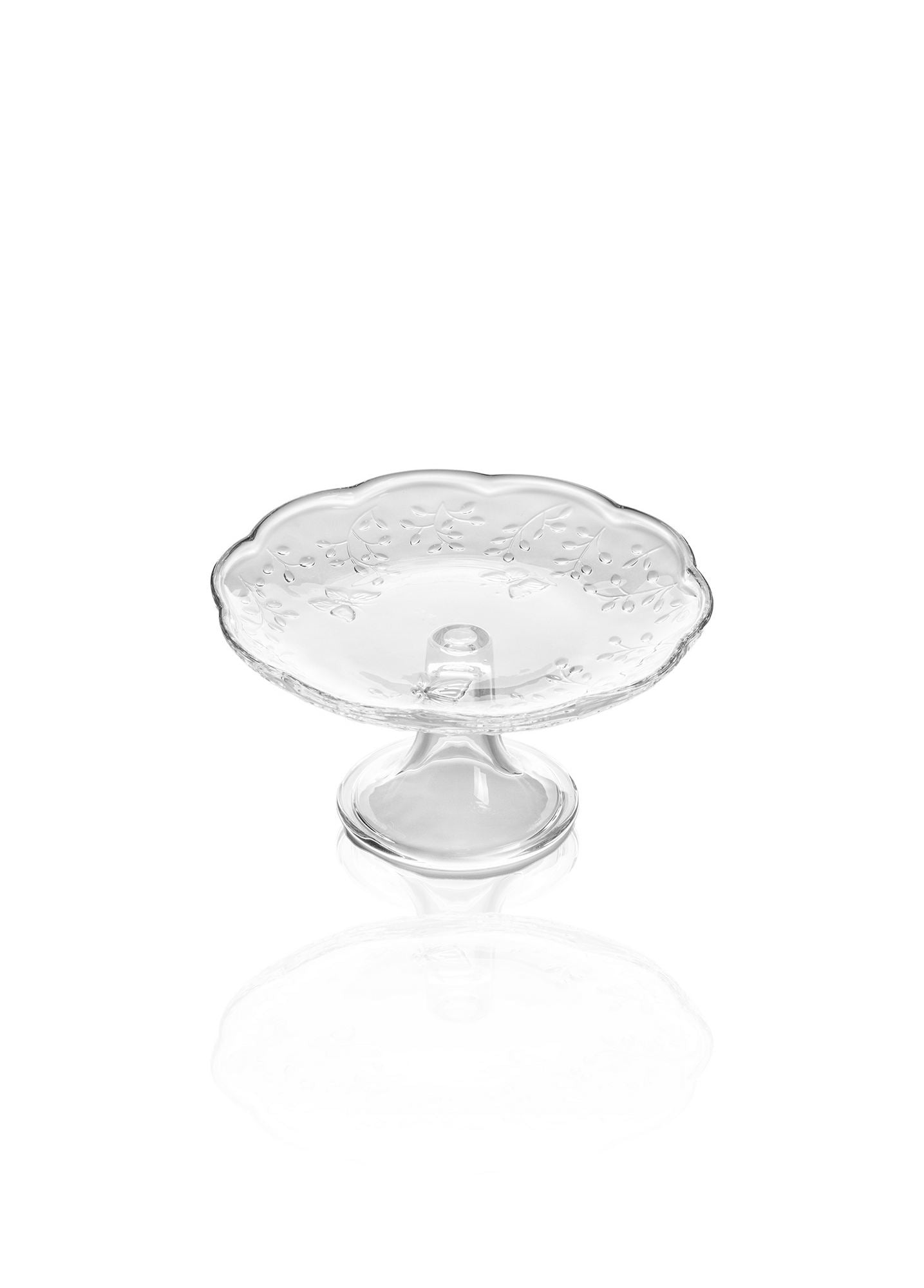 Bandeja de Servir Bolos – 21 x 20 x 11 cm – Transparente – Vidro