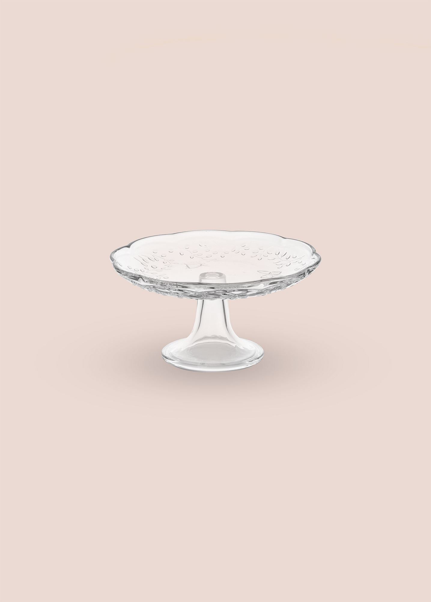 Bandeja de Servir Bolos – 21 x 20 x 11 cm – Transparente – Vidro