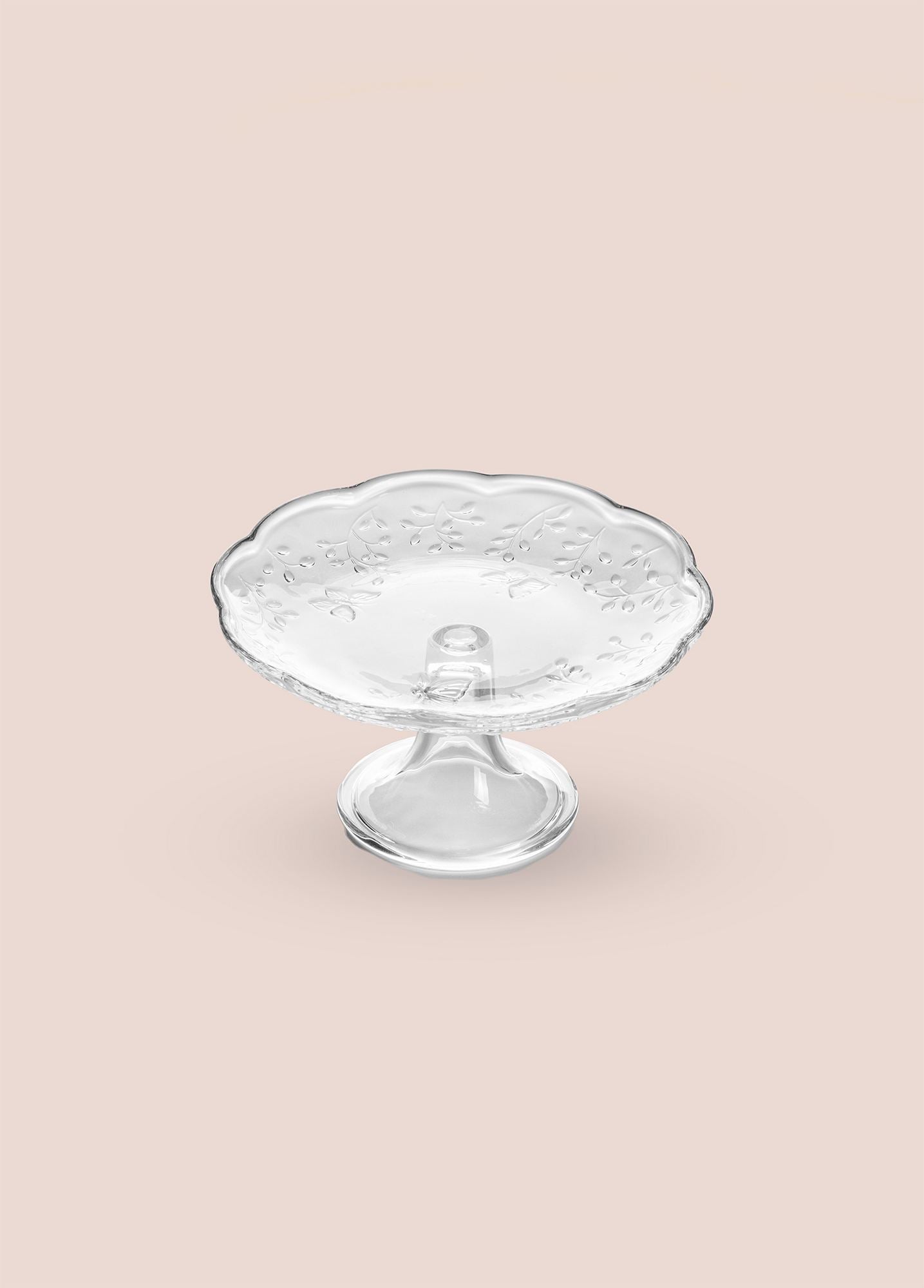 Bandeja de Servir Bolos – 21 x 20 x 11 cm – Transparente – Vidro