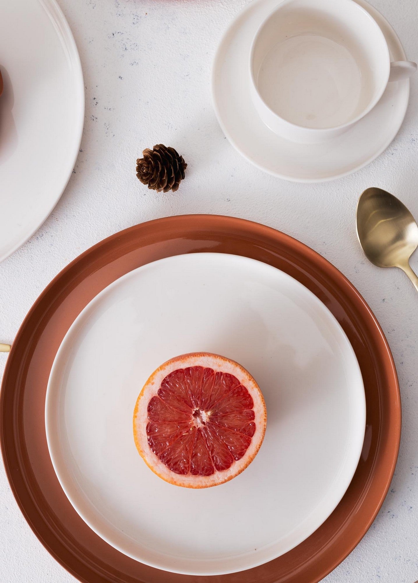 Prato de Servir Bolo – 27 x 27 x 2 cm – Terracota – Porcelana