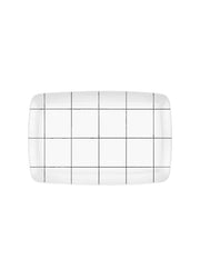 Prato de Serviço – 25 x 34 cm – Branco e Preto – Cerâmica