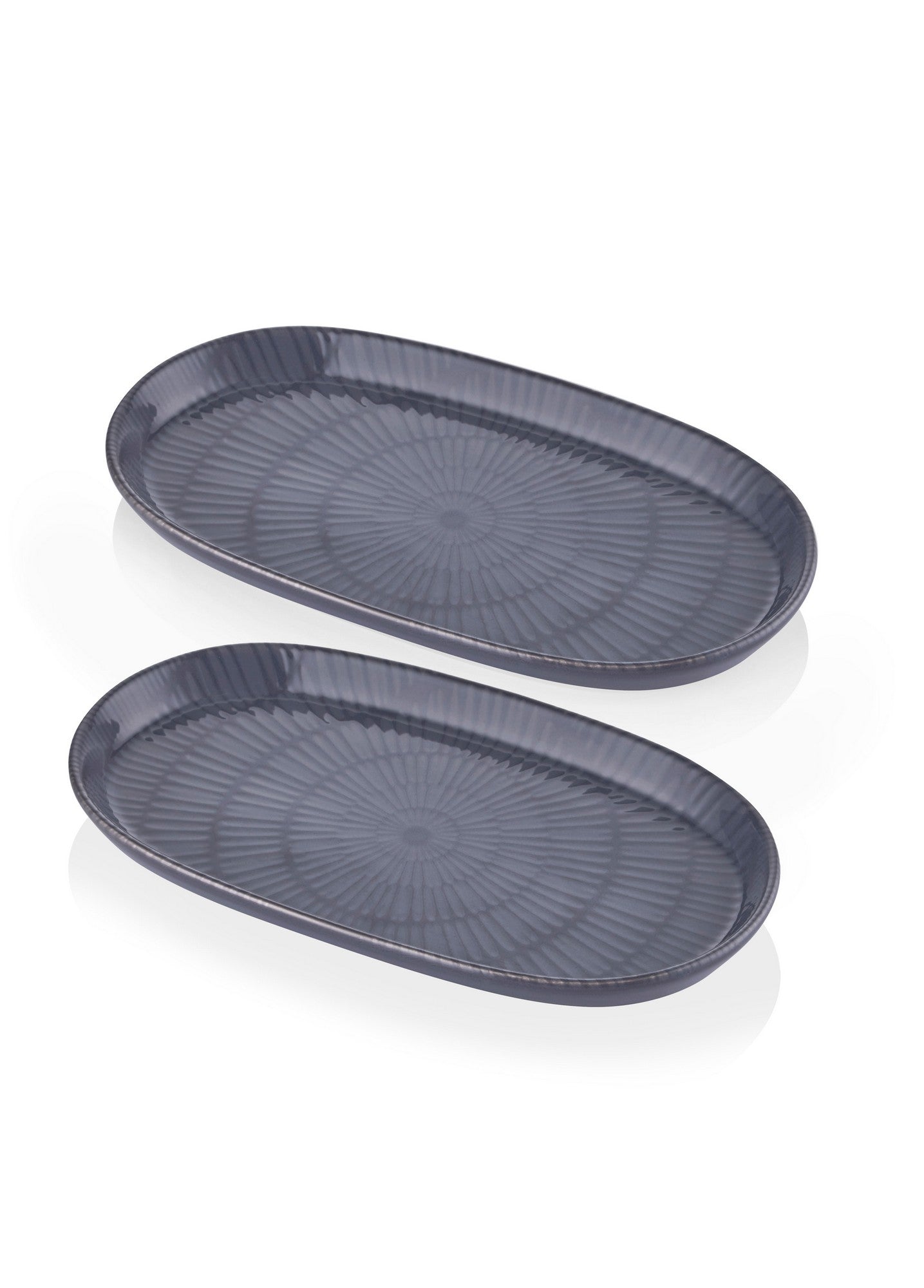 Conjunto de travessas – 16 x 29 x 4 cm – Cinza – Cerâmica