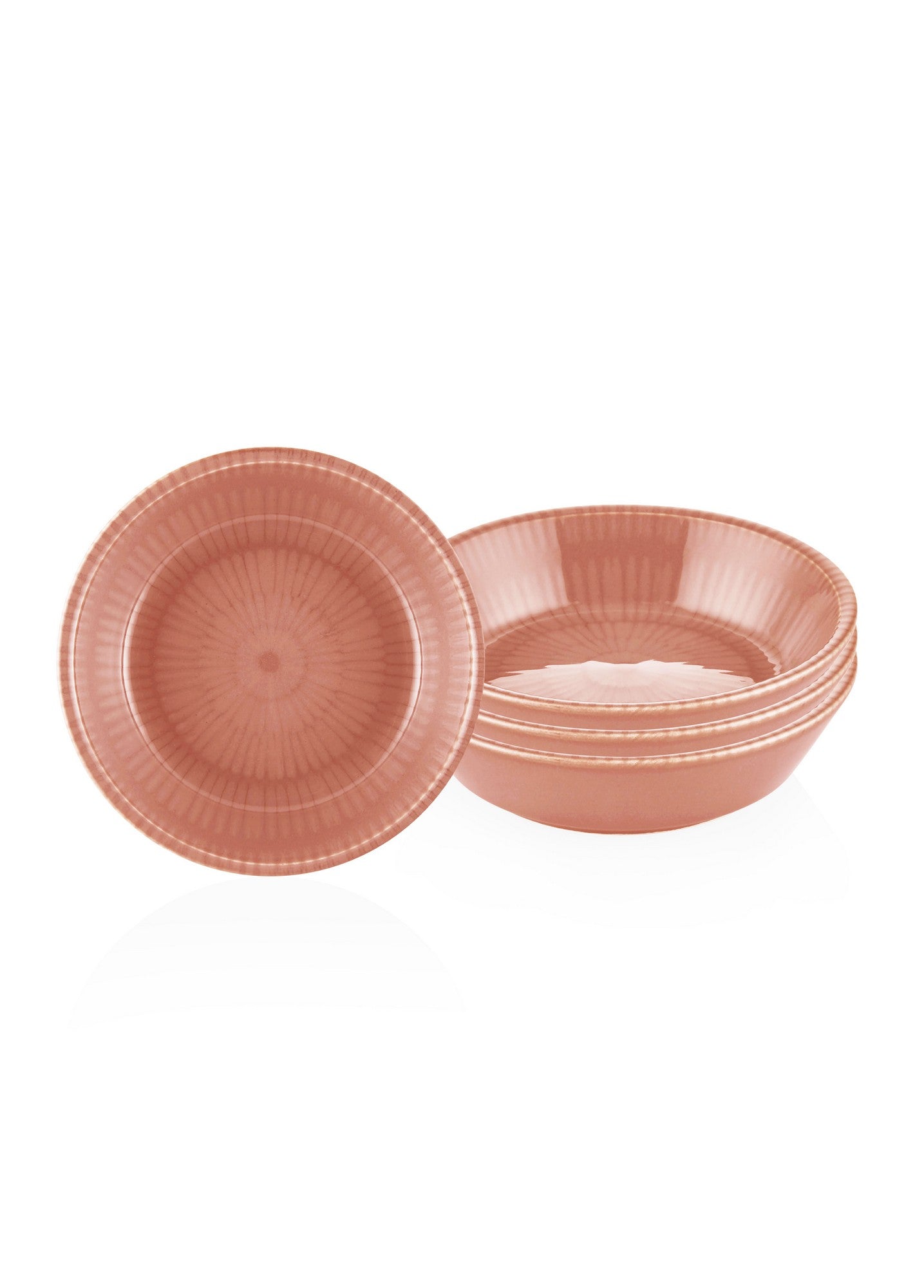Conjunto de tigelas para aperitivos – 10 x 10 x 5 cm – Salmão – cerâmica