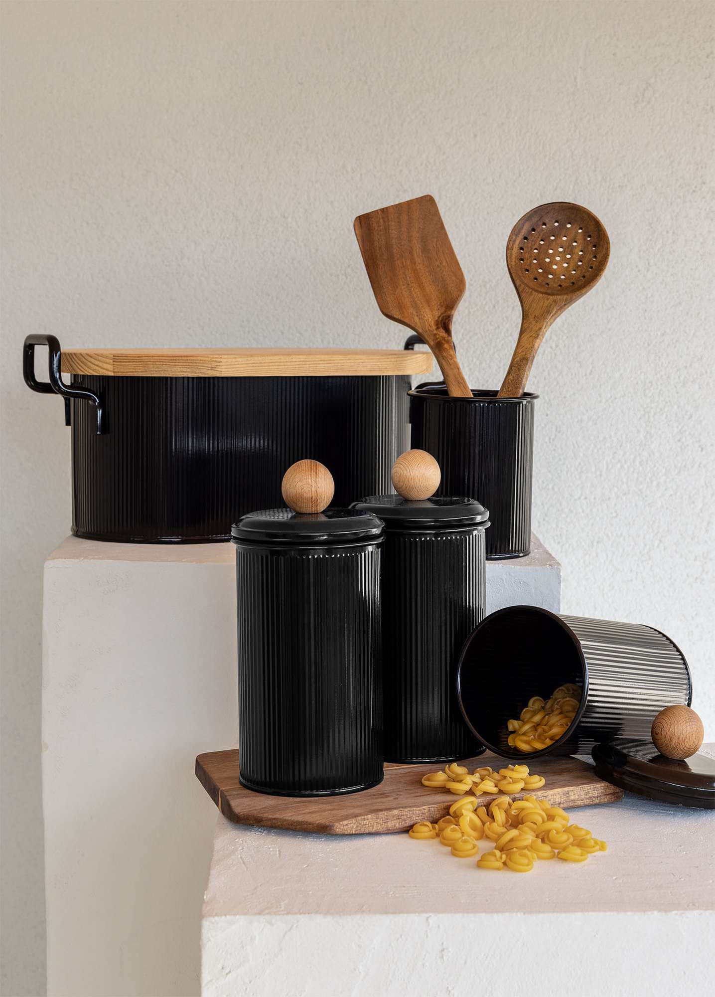 Porta-talheres galvanizado – 10 x 10 x 13 cm – Preto