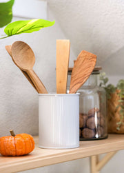 Porta Talheres – 10 x 10 x 13 cm – Branco – Galvanizado