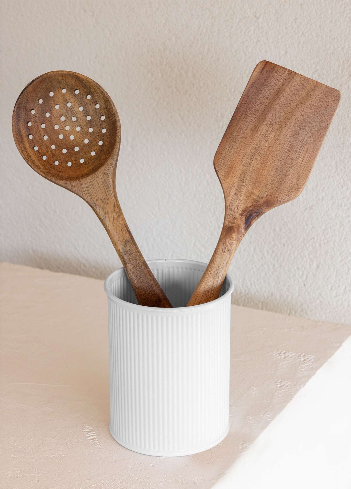 Porta Talheres – 10 x 10 x 13 cm – Branco – Galvanizado