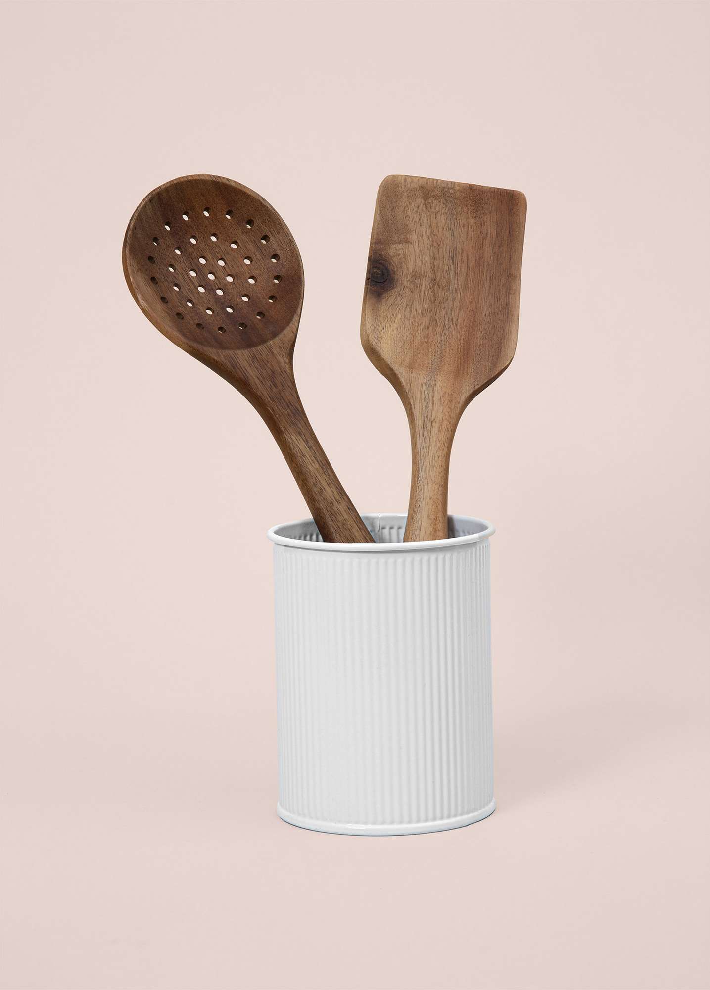 Porta Talheres – 10 x 10 x 13 cm – Branco – Galvanizado